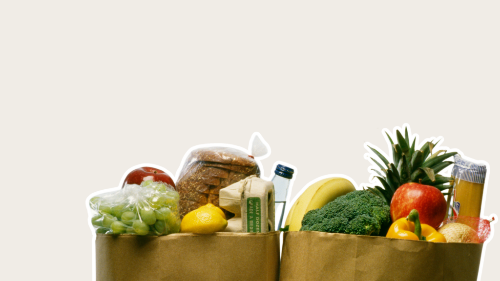 bags with groceries